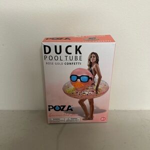 POZA Duck Pool Tube with Rose Gold Confetti